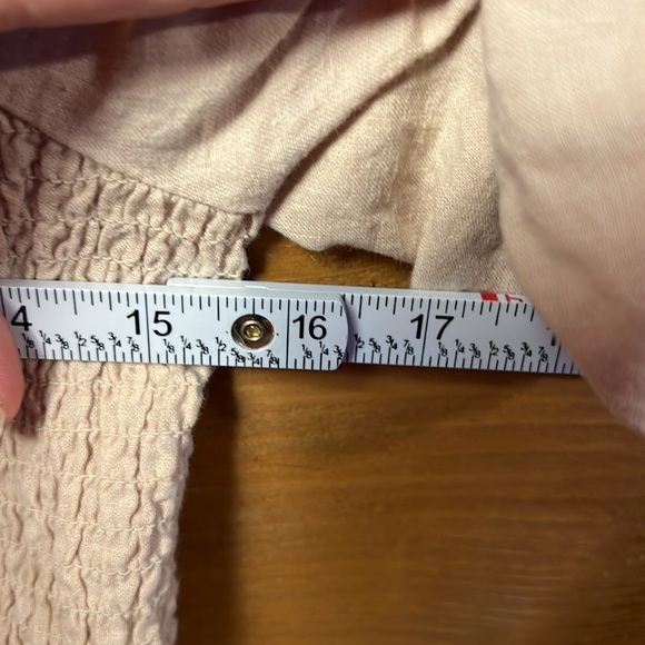 Abercrombie & Fitch Women’s‎  Lg Smocked Top Blouse Puff Sleeve Linen Blend Y2K - Picture 2 of 8